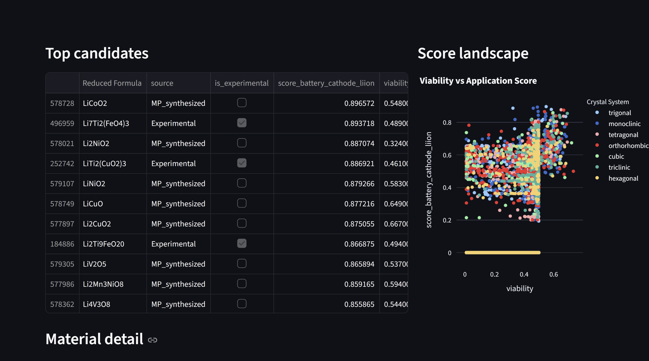 MatIntel screenshot